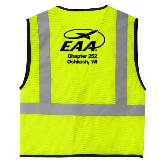 ANSI 107 Class 2 Mesh One-Pocket Vest w/ EAA logo - SM:CSV100-E-E-SAFETY YELLOW:CSV100-SY