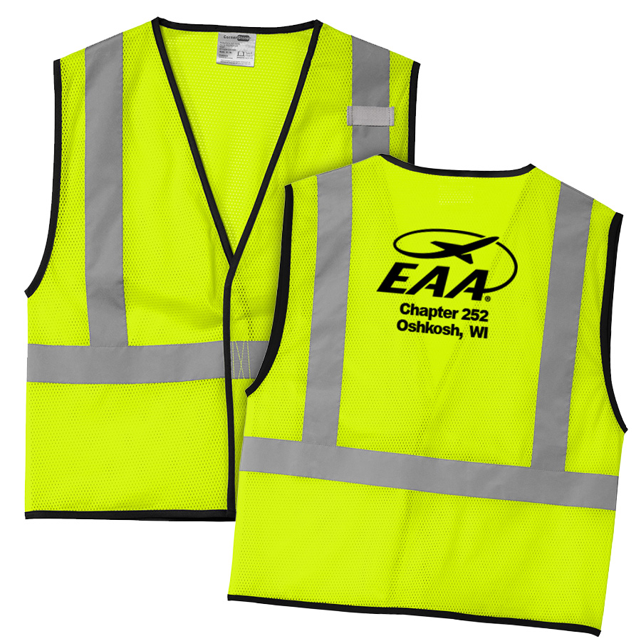 ANSI 107 Class 2 Mesh One-Pocket Vest w/ EAA logo 
