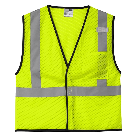 ANSI 107 Class 2 Mesh One-Pocket Vest w/ Heritage logo - SM:CSV100-H-SAFETY YELLOW:CSV100-SY