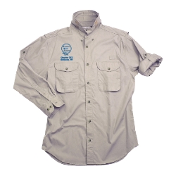Long Sleeve Poplin Fishing Shirt w/ Heritage logo 