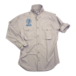 Long Sleeve Poplin Fishing Shirt w/ Young Eagles logo 