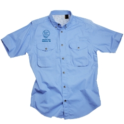 Short Sleeve Poplin Fishing Shirt w/ Heritage logo 