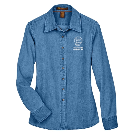 Women's Long Sleeve Denim Shirt w/ Heritage logo - SS ACTIVE:M550W-H