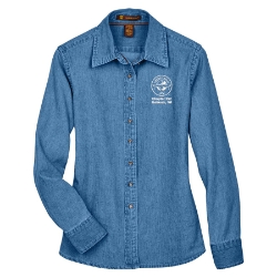 Womens Long Sleeve Denim Shirt w/ Young Eagles logo 