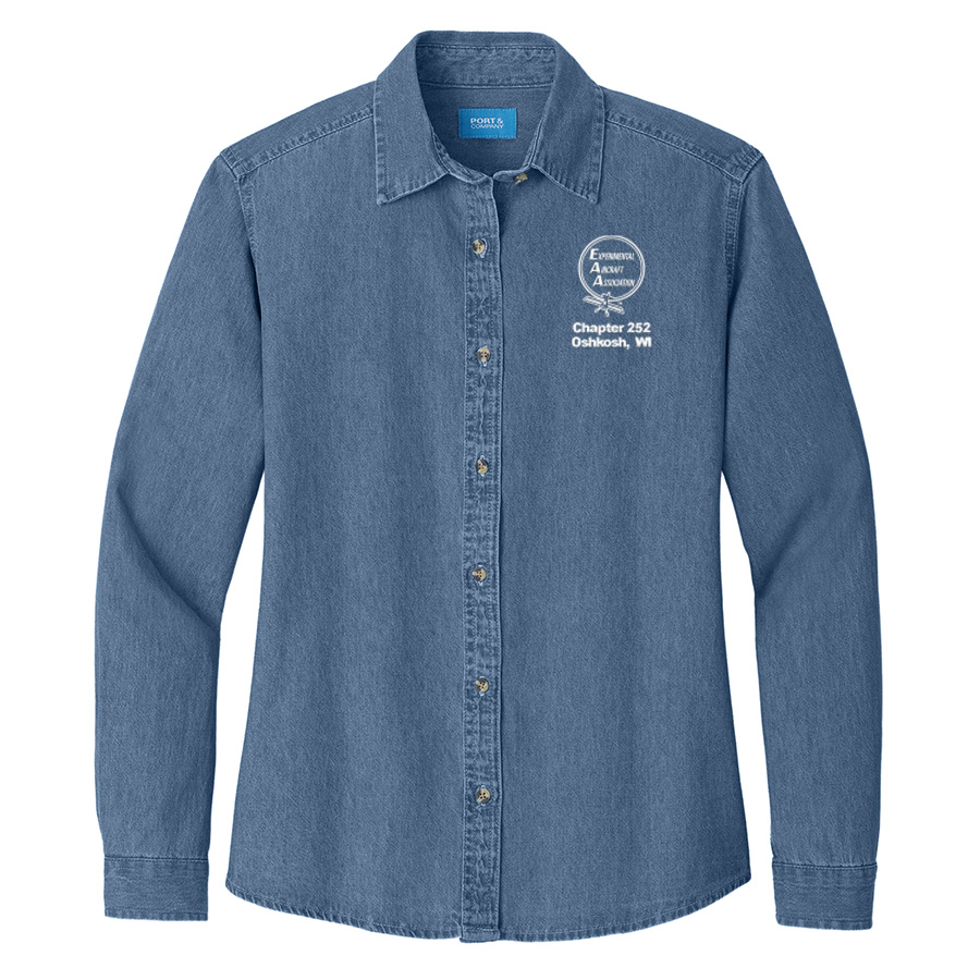 Womens Long Sleeve Value Denim Shirt w/ Heritage logo 